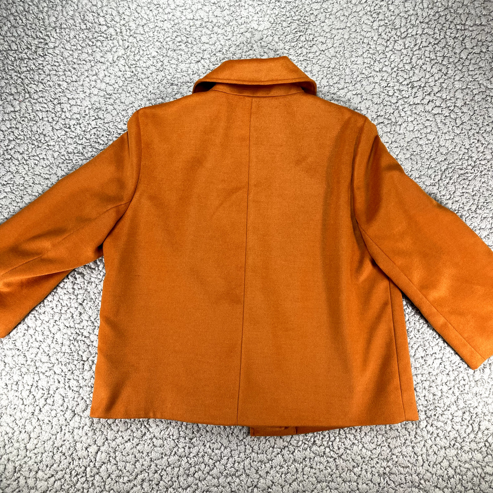 Harve Benard Single Button Wrap Jacket Women's Large Orange Mustard Fall - Picture 10 of 12